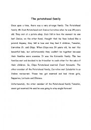 English Worksheet: The Potatohead family