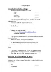 English Worksheet: College Report