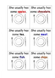 English Worksheet: She usually has