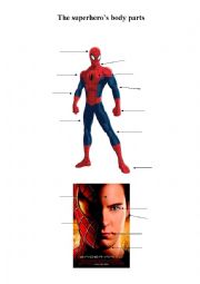 English Worksheet: The superhero body parts