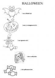 English Worksheet: Halloween colours
