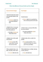 English Worksheet: The present perfect vs the simple past tense