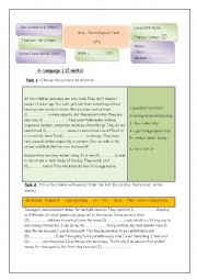 English Worksheet: mid term test 1 9th form language part