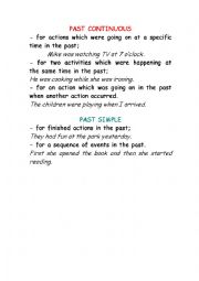 English Worksheet: Past continuous