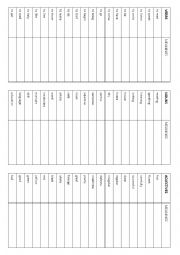 English Worksheet: Vocabularies