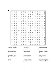 English Worksheet: wonka word puzzle