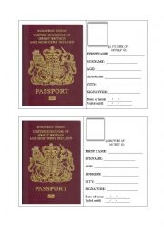 UK PASSPORT application form
