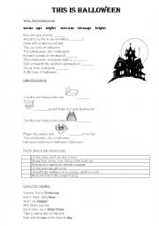 English Worksheet: This is halloween song