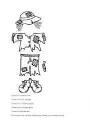 English Worksheet: Dress up the scarecrow