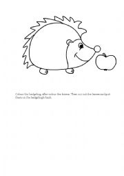 English Worksheet: Colour the hedgehog