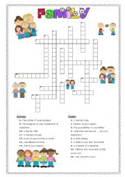 Titular Family Vocabulary with the Simpsons (Crossword 1) - ESL