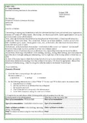English Worksheet: letter of complaint test