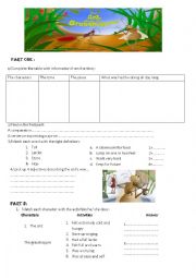 English Worksheet: The ant and the grasshoper