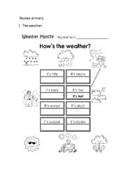 English Worksheet: Hows thw weather?