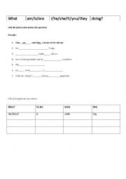 English Worksheet: Present continuous picture search