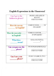 Useful Classroom Expressions_Student Printable