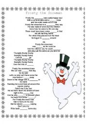 printable christmas carols frosty the snowman