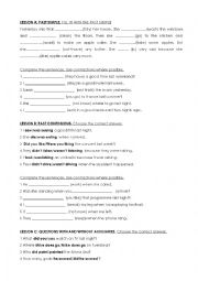 English Worksheet: Past simple, Past continuous