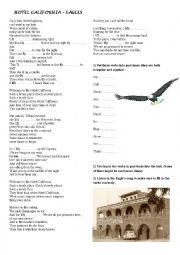 Song worksheet - Hotel California by Eagles 