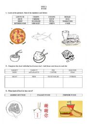English Worksheet: FOOD ACTIVITIES