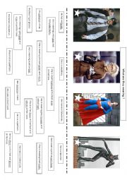 English Worksheet: What are superheroes wearing? 