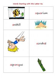 English Worksheet: The Letter Aa Part 2