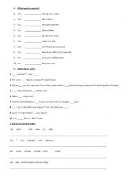 English Worksheet: must can