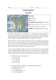 Reading comprehension - Polar bear