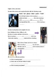 English Worksheet: Worksheet to practice clothes.