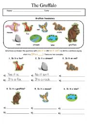 English Worksheet: The Gruffalo - It is/It isnt, Its a...