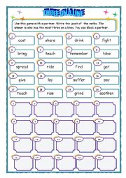 English Worksheet: Three on a Line