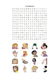 body picture wordsearch
