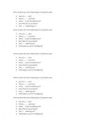 English Worksheet: simple past INTERVIEW