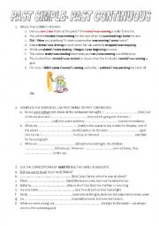 English Worksheet: past simple- past continuous