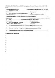 English Worksheet: VOCABULARY FROM FRIENDS S10E11