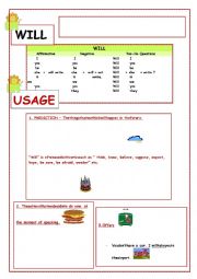 English Worksheet: WILL & BE GOING TO 