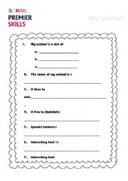 English Worksheet: my animal