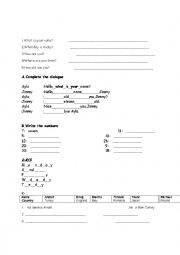 English Worksheet: exam for 5th classes