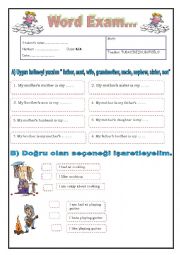 English Worksheet: grade 6 word quiz