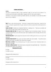 English Worksheet: Problems & Solutions (At the Hotel)