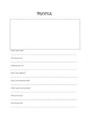 English Worksheet: Profile Exercise
