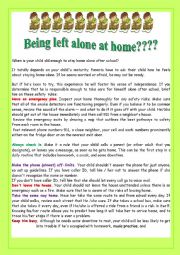English Worksheet: Being left alone at home???