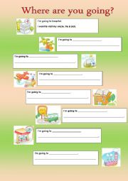 English Worksheet: where are you going