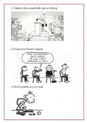 Classroom rules with a Diary of a Wimpy Kid