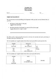 English Worksheet: Tense