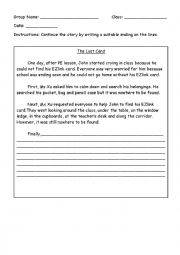 English Worksheet: Complete the story