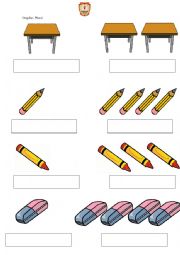 English Worksheet: Singular plural