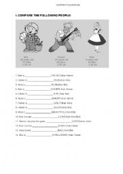 English Worksheet: Comparsion - Comparatives