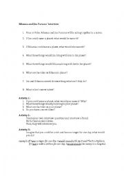 English Worksheet: 2nd conditional listening activity Rihanna and Jim Parsons Interview Each Other for the Movie Home