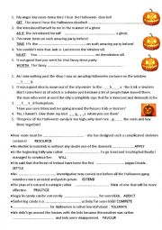 halloween challenge for advanced students  - word formation  past modals mixed grammar